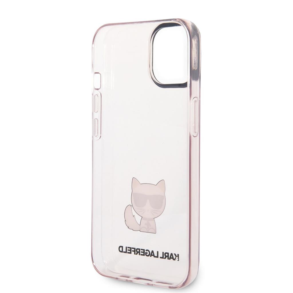 Apple iPhone 14 (Rózsaszín) Karl Lagerfeld Choupette Logo tok - KLHCP14SCTTRI