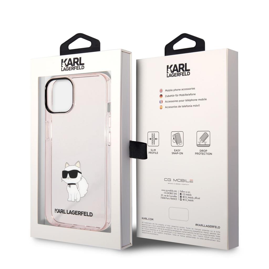 Apple iPhone 14 Karl Lagerfeld IML Choupette NFT tok (Rózsaszín) – KLHCP14SHNCHTCP