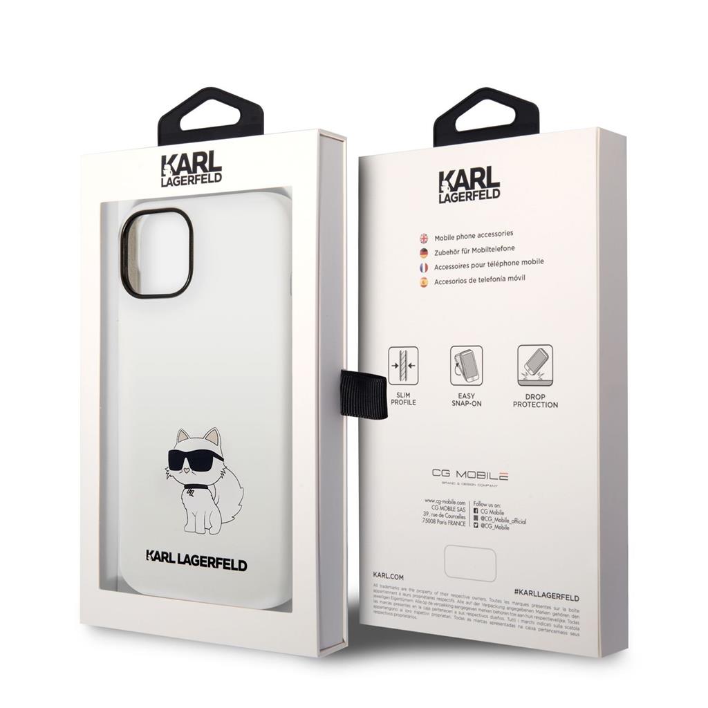 Apple iPhone 14 Karl Lagerfeld Liquid Silicone Choupette NFT tok (Fehér) – KLHCP14SSNCHBCH