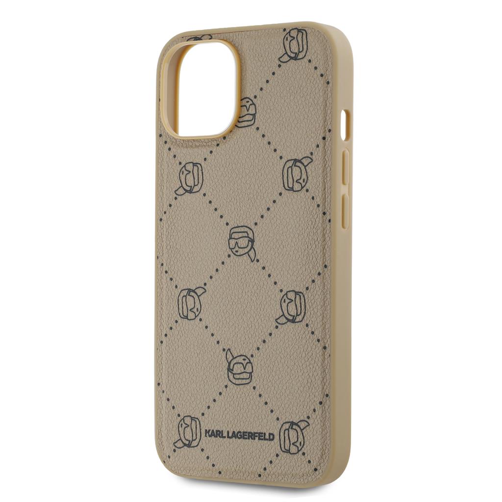 Apple iPhone 14 Karl Lagerfeld PU Karl Heads Pattern MagSafe tok (Bézs) – KLHMP14SPGKHPHE