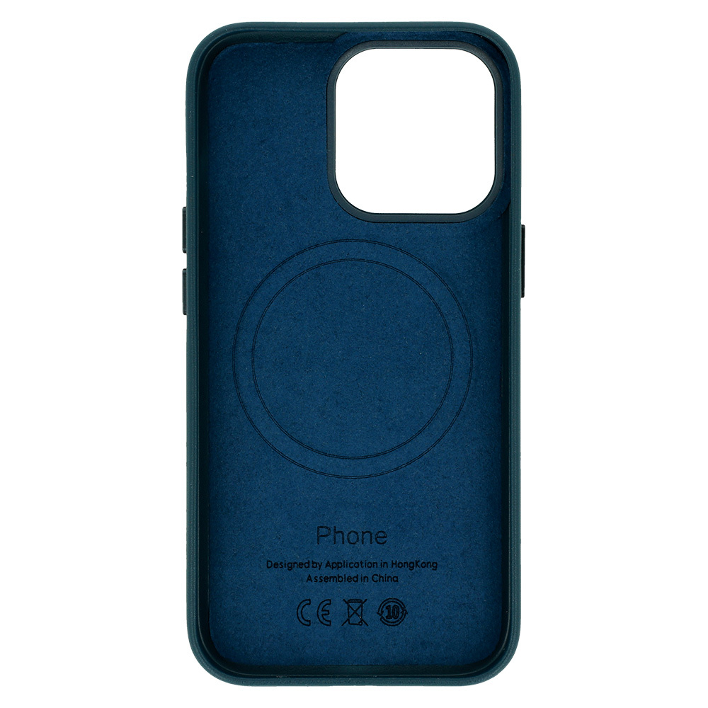 Apple iPhone 14 magsafe leather hátlap tok (Kék)