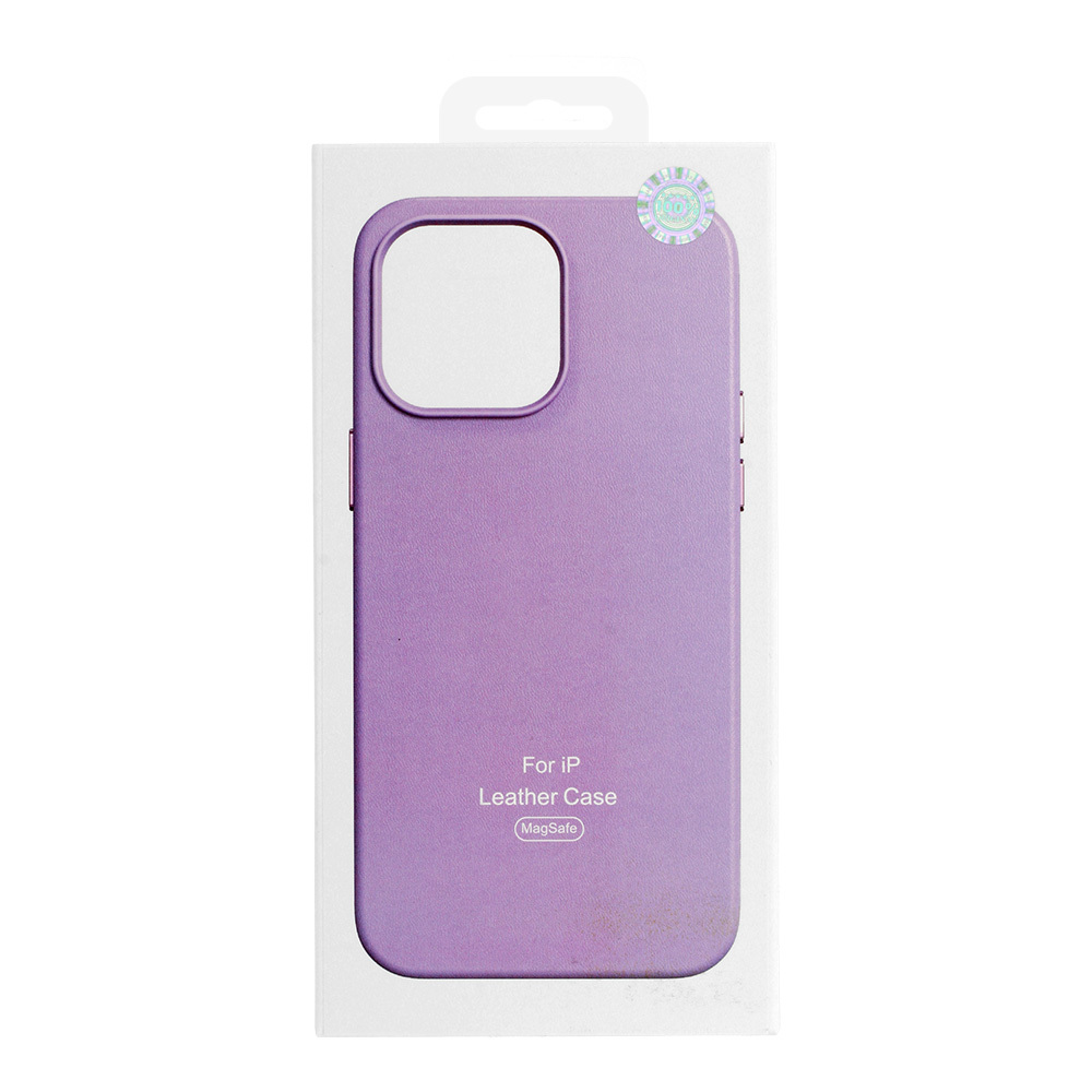 Apple iPhone 14 magsafe leather hátlap tok (Lila)