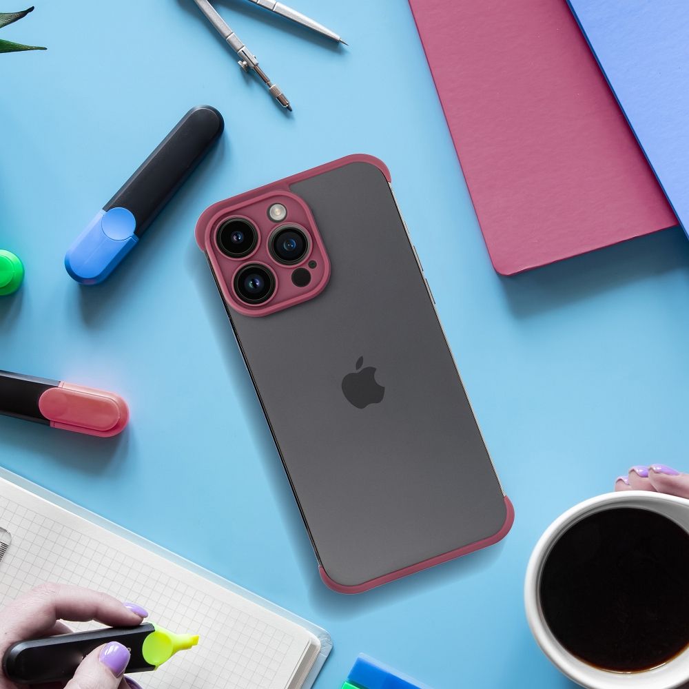 Apple iPhone 14 Mini Bumpers tok kameravédelemmel (Cseresznye)