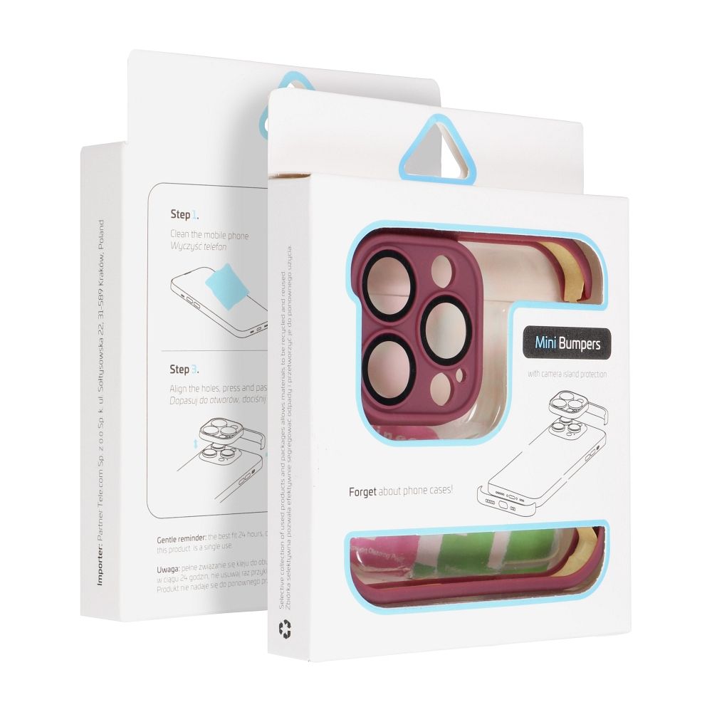 Apple iPhone 14 Mini Bumpers tok kameravédelemmel (Cseresznye)