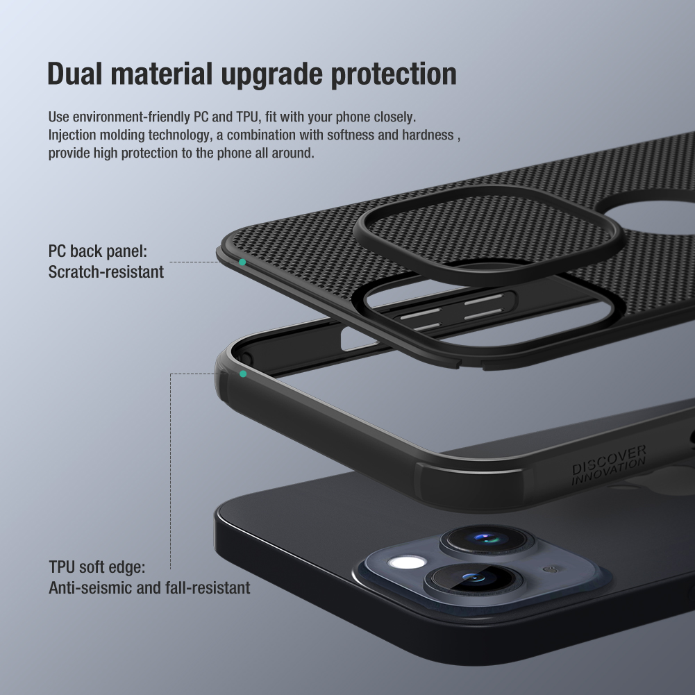 Apple iPhone 14 Nillkin Super frosted shield pro strapabíró hátlap tok fekete