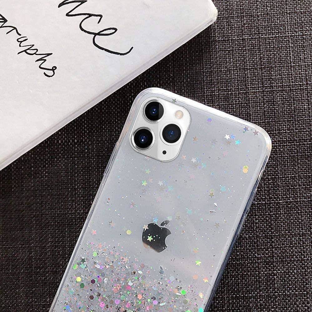 Apple iPhone 14 Plus glue glitter hátlap tok (Átlátszó)
