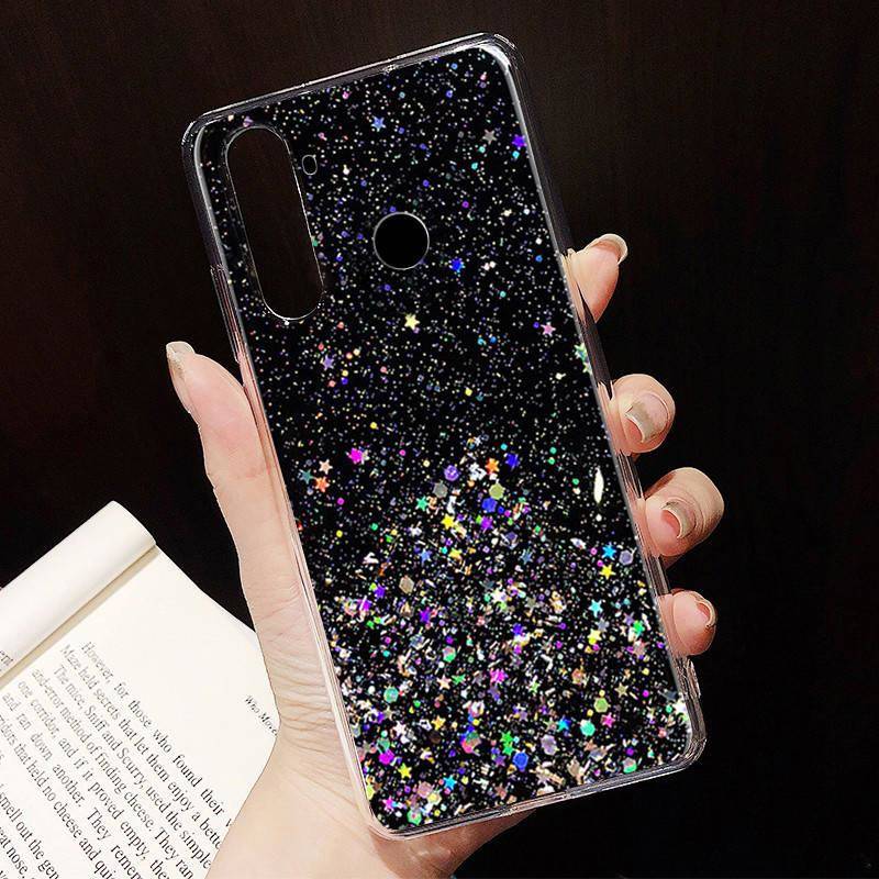Apple iPhone 14 Plus glue glitter hátlap tok (Fekete)