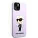 Apple iPhone 14 Plus Karl Lagerfeld Liquid Silicone Ikonik NFT tok (Lila) – KLHCP14MSNIKBCU