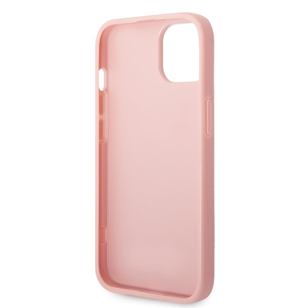Apple iPhone 14 Plus Guess Glitter Flakes Metal Logo tok (Rózsaszín) - GUHCP14MHGGSHP