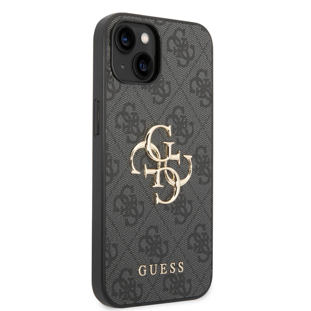 Apple iPhone 14 Plus Guess PU 4G Metal Logo tok (Szürke) - GUHCP14M4GMGGR