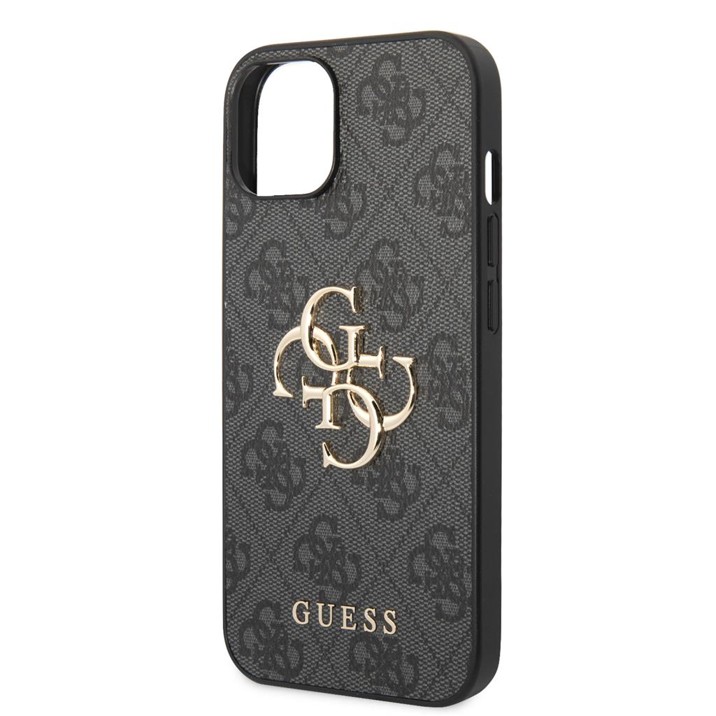 Apple iPhone 14 Plus Guess PU 4G Metal Logo tok (Szürke) - GUHCP14M4GMGGR