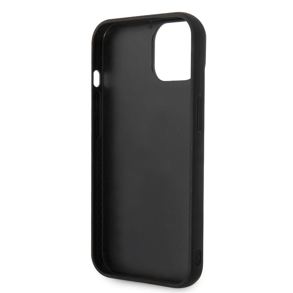 Apple iPhone 14 Plus Karl Lagerfeld Quilted Puffy Metal Logo tok (Fekete) – KLHCP14MPSQAK