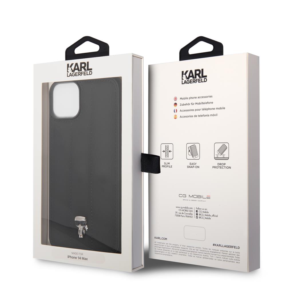 Apple iPhone 14 Plus Karl Lagerfeld Quilted Puffy Ikonik Logo tok (Fekete) – KLHCP14MPSQPK