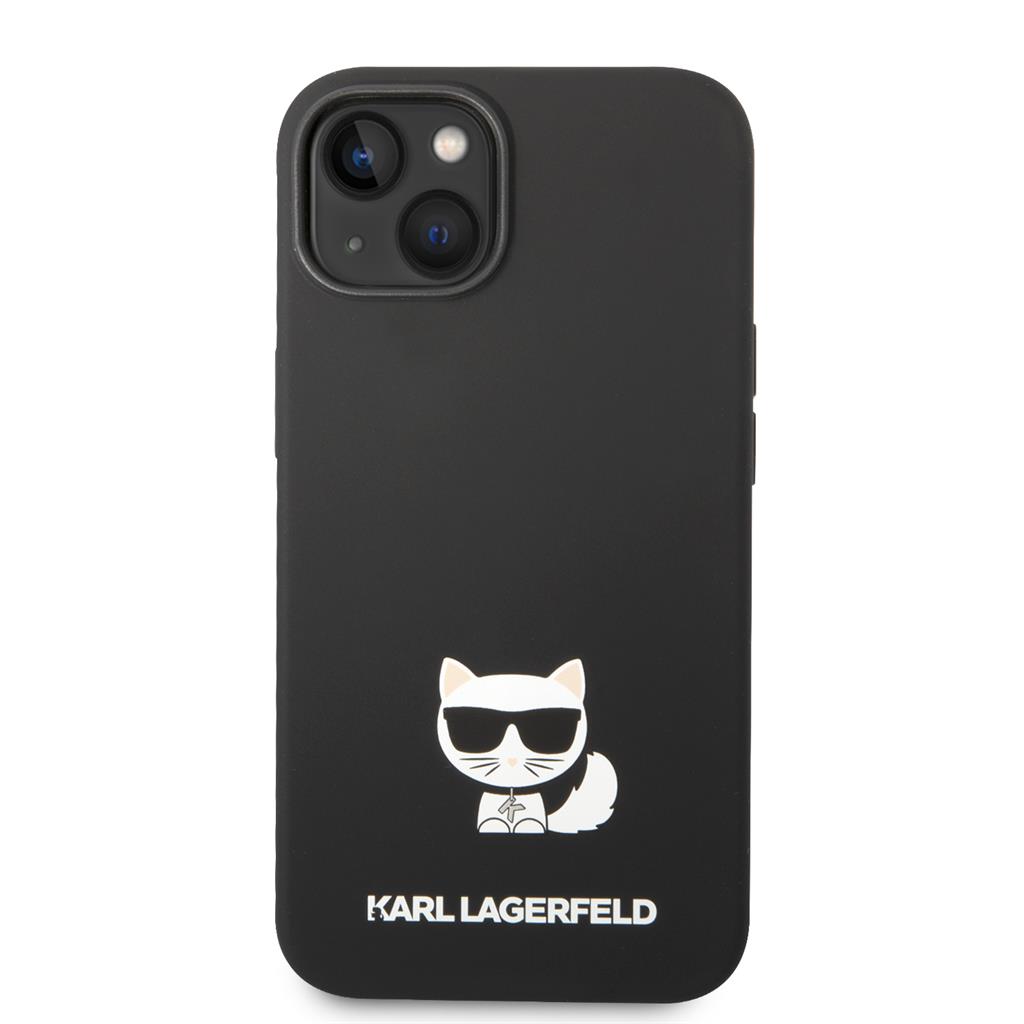 Apple iPhone 14 Plus Karl Lagerfeld Liquid Silicone Choupette tok (Fekete) – KLHCP14MSLCTBK