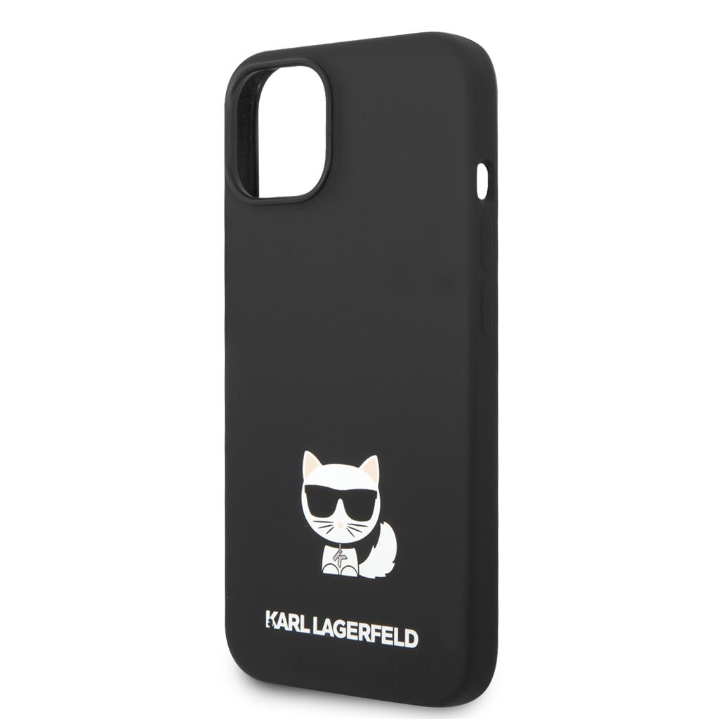 Apple iPhone 14 Plus Karl Lagerfeld Liquid Silicone Choupette tok (Fekete) – KLHCP14MSLCTBK