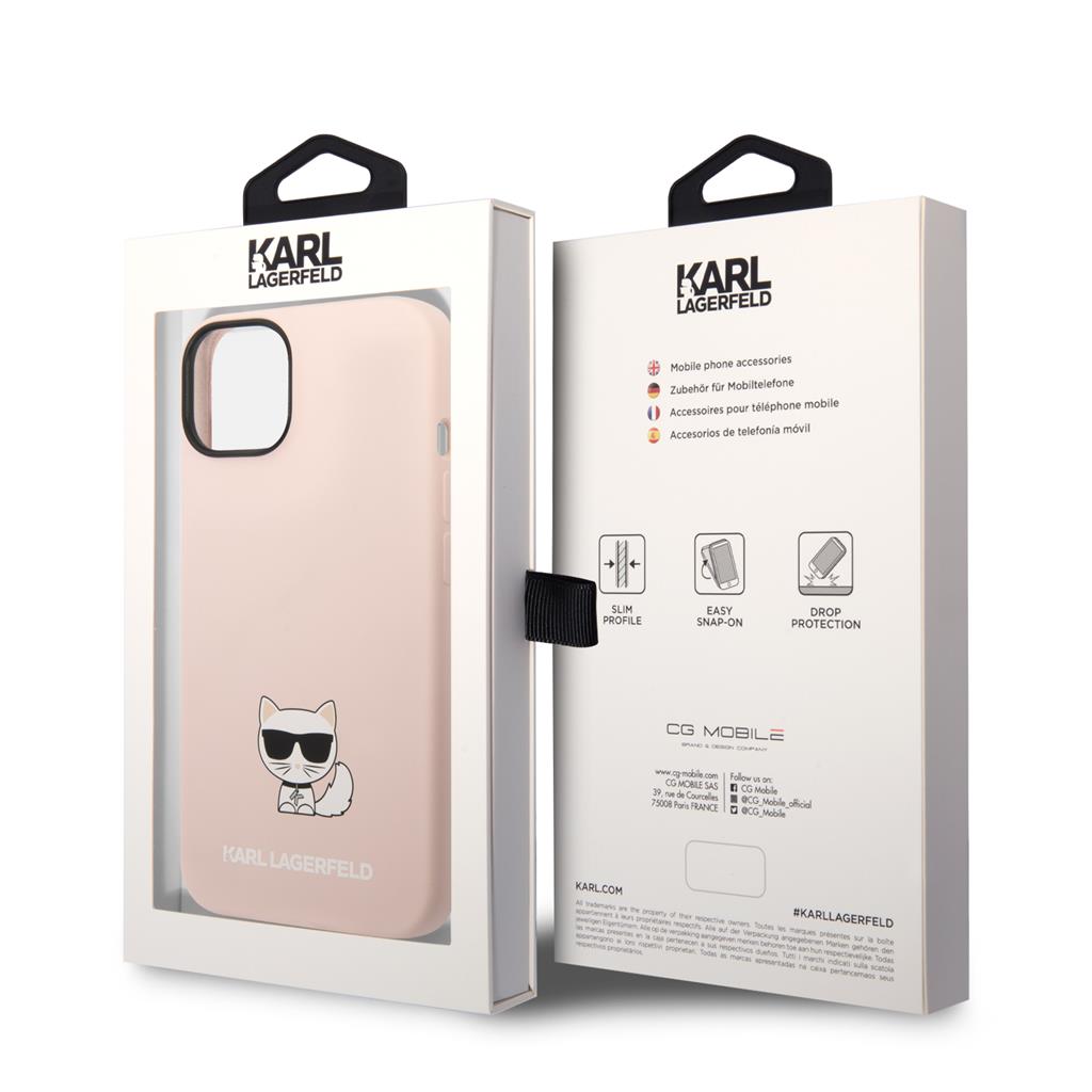 Apple iPhone 14 Plus Karl Lagerfeld Liquid Silicone Choupette tok (Rózsaszín) – KLHCP14MSLCTPI