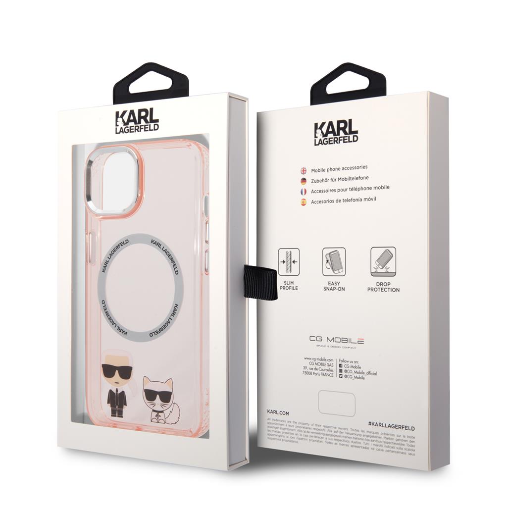 Apple iPhone 14 Plus Karl Lagerfeld MagSafe Karl and Choupette pro iPhone 14 Plus Pink tok (Rózsaszín) – KLHMP14MHKCP