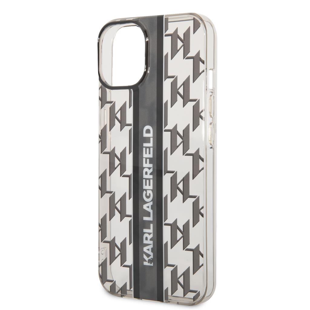 Apple iPhone 14 Plus Karl Lagerfeld Monogram Vertical Stripe tok (Fekete) – KLHCP14MHKLSPCK