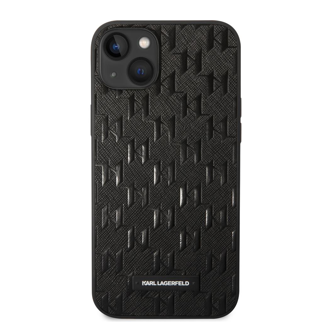 Apple iPhone 14 Plus Karl Lagerfeld Saffiano Monogram tok (Fekete) – KLHCP14MSAKLHPK