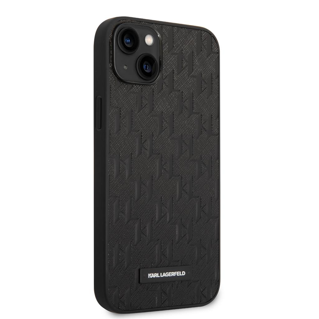 Apple iPhone 14 Plus Karl Lagerfeld Saffiano Monogram tok (Fekete) – KLHCP14MSAKLHPK