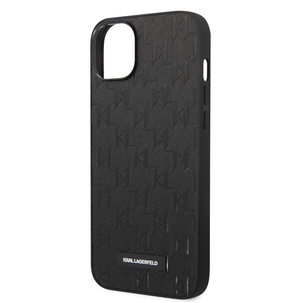 Apple iPhone 14 Plus Karl Lagerfeld Saffiano Monogram tok (Fekete) – KLHCP14MSAKLHPK