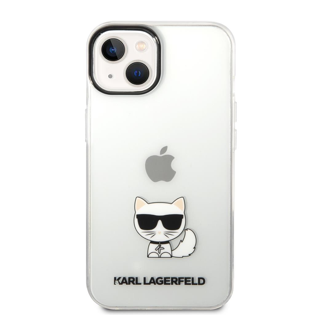Apple iPhone 14 Plus (Átlátszó) Karl Lagerfeld Choupette Logo tok - KLHCP14MCTTR 0
