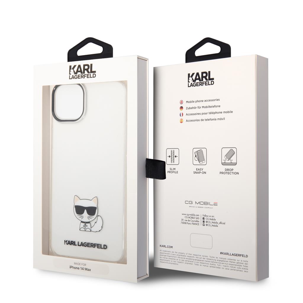 Apple iPhone 14 Plus (Átlátszó) Karl Lagerfeld Choupette Logo tok - KLHCP14MCTTR 4