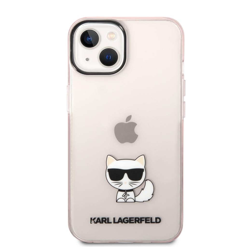 Apple iPhone 14 Plus (Rózsaszín) Karl Lagerfeld Choupette Logo tok - KLHCP14MCTTRI