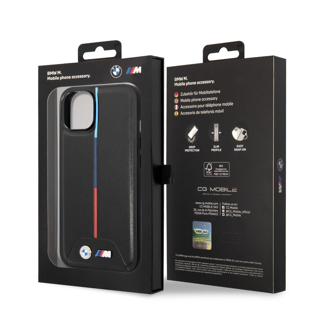 Apple iPhone 14 Plus BMW M tok – Tricolor Stripe (Fekete) - BMHCP14M22PVTK