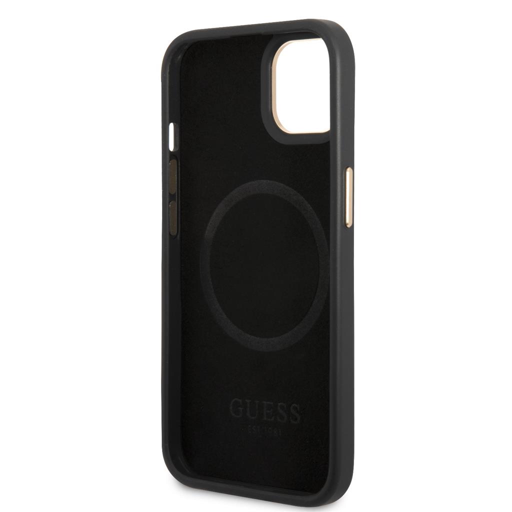 Apple iPhone 14 Plus Guess PU 4G MagSafe tok (Fekete) - GUHMP14MU4GPRK