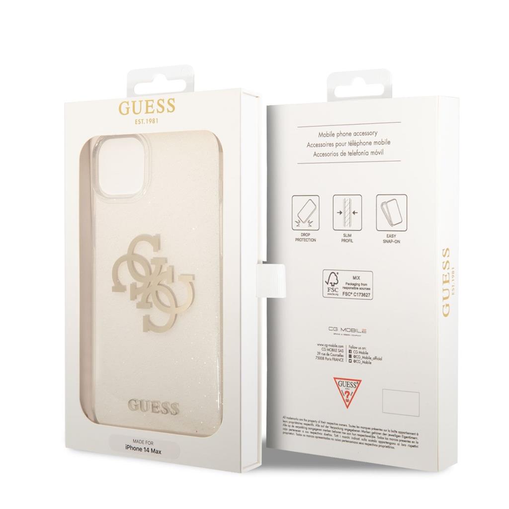 Apple iPhone 14 Plus Guess TPU Big 4G Full Glitter tok (Átlátszó) – GUHCP14MPCUGL4GTR