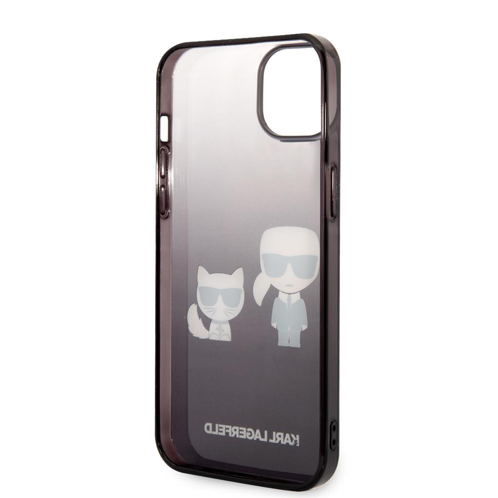 Apple iPhone 14 Plus Karl Lagerfeld and Choupette gradient hátlap tok (Fekete - KLHCP14MTGKCK) 1