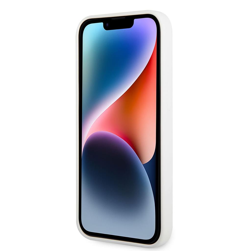 Apple iPhone 14 Plus Karl Lagerfeld & Choupette folyékony szilikontok (Fehér) – KLHCP14MSSKCW
