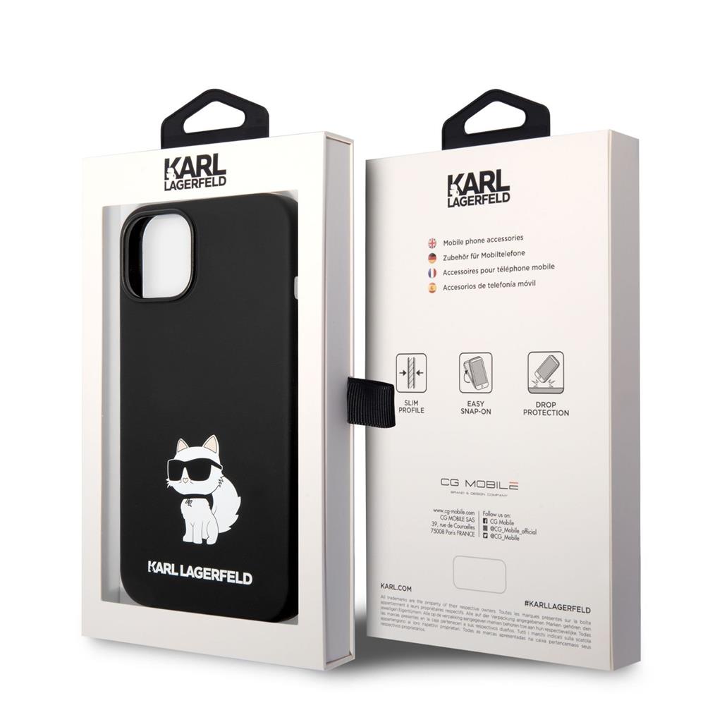 Apple iPhone 14 Plus Black Karl Lagerfeld Liquid Silicone Choupette NFT tok (Fekete) – KLHCP14MSNCHBCK