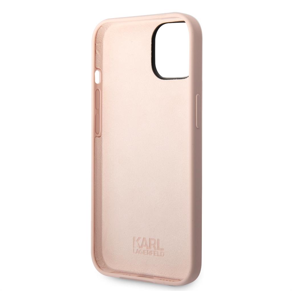 Apple iPhone 14 Plus Karl Lagerfeld Liquid Silicone Ikonik NFT tok (Rózsaszín) – KLHCP14MSNIKBCP