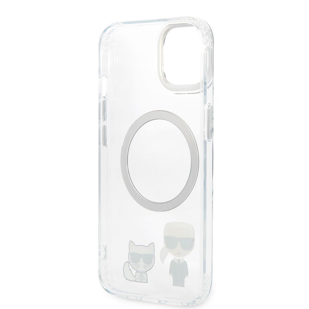 Apple iPhone 14 Plus Karl Lagerfeld MagSafe Compatible Karl and Choupette tok (Átlátszó) – KLHMP14MHKCT