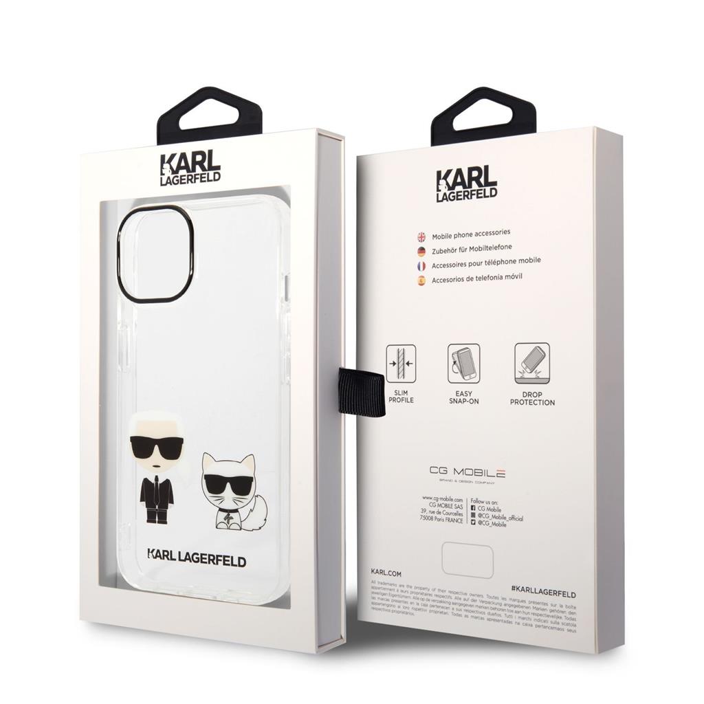 Apple iPhone 14 Plus Karl Lagerfeld PC/TPU Ikonik Karl and Choupette tok (Átlátszó) – KLHCP14MCKTR