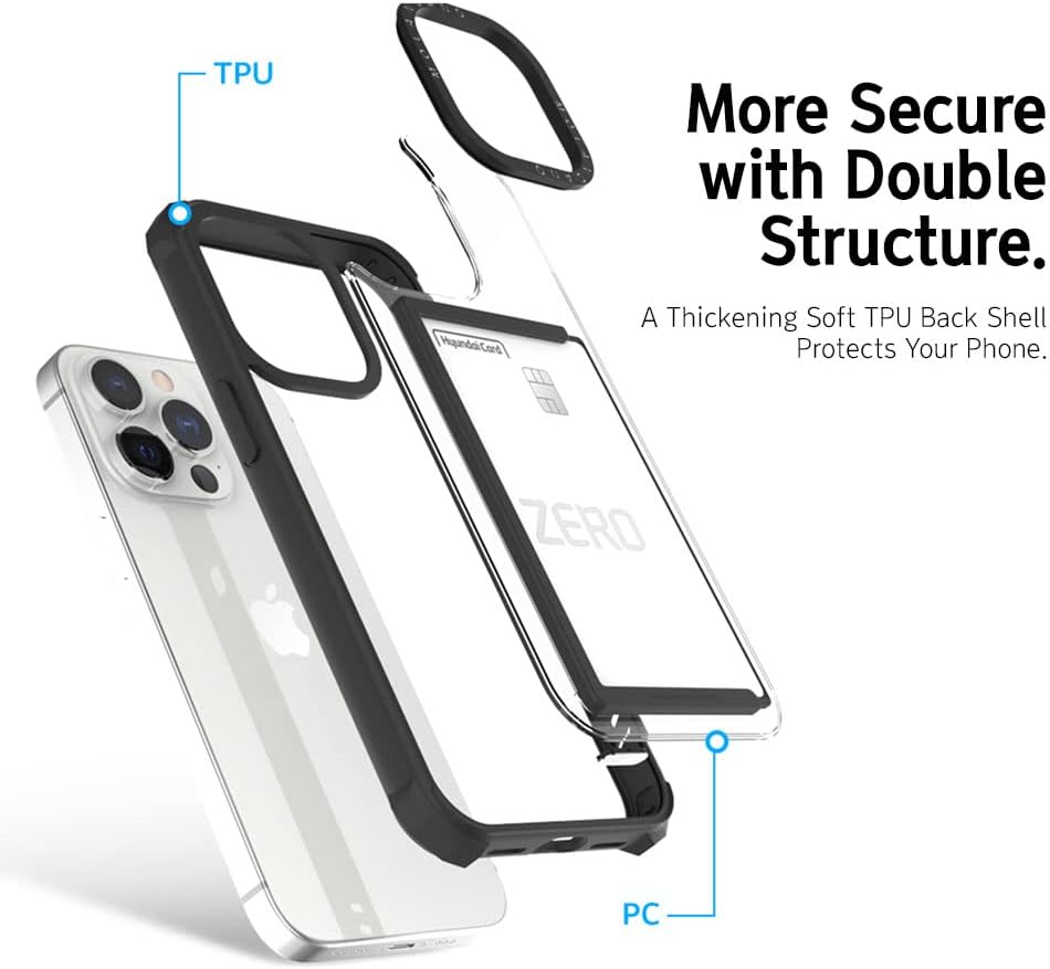 Apple iPhone 14 Plus MOLAN CANO HN7 strapabíró hátlap tok kártyatartóval (Fekete)