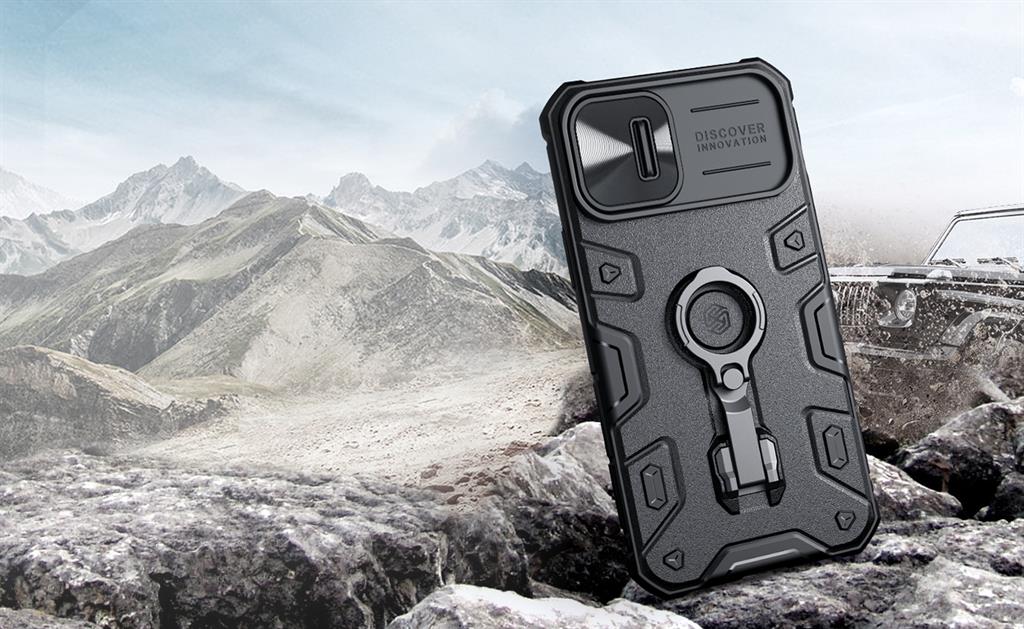 Apple iPhone 14 Plus Nillkin camshield armor pro hátlap tok (Fekete) 1