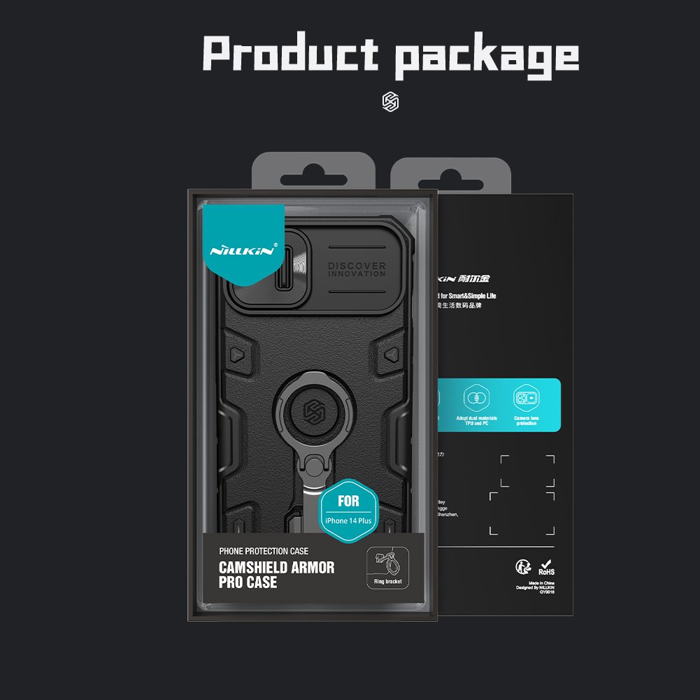 Apple iPhone 14 Plus Nillkin camshield armor pro hátlap tok (Fekete) 6