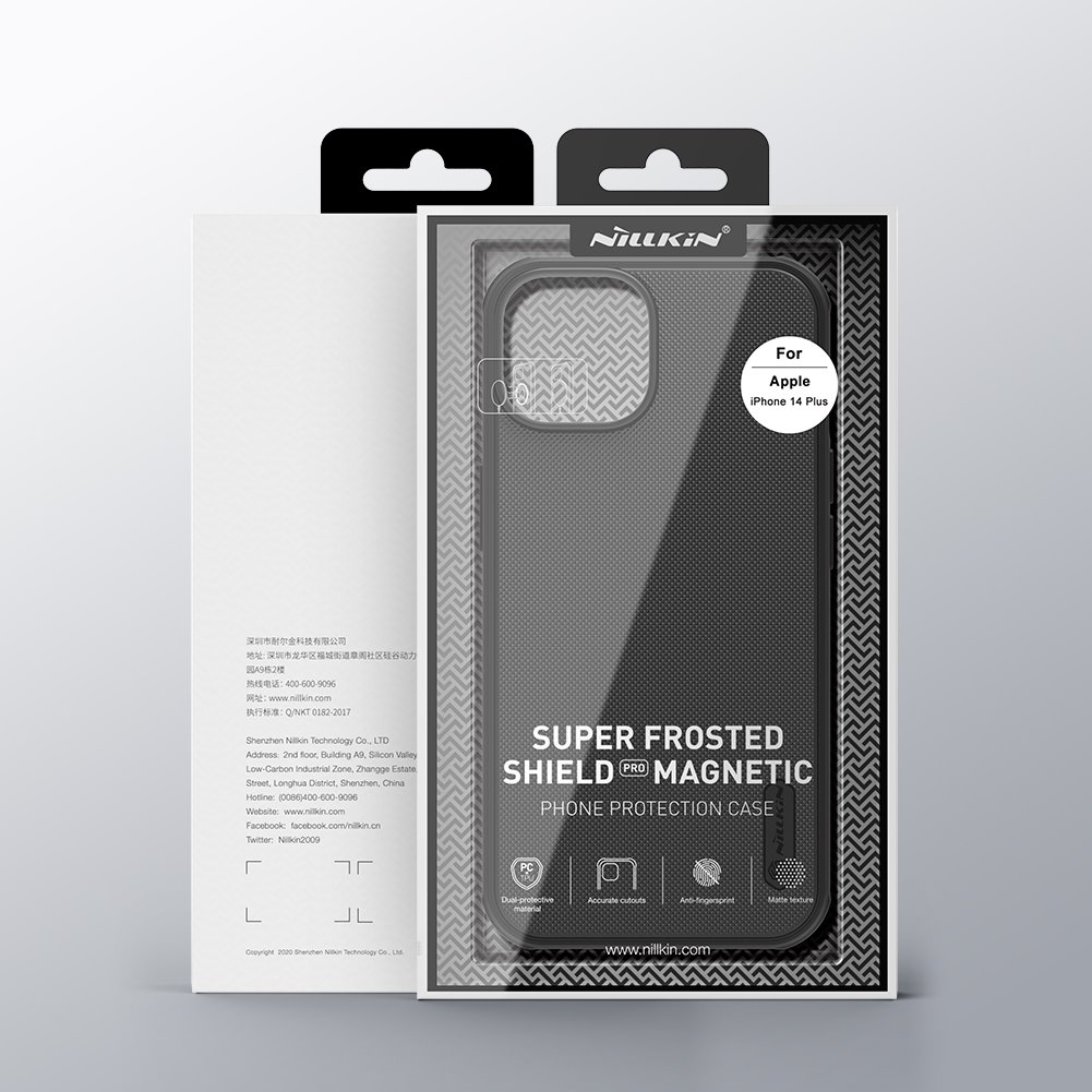 Apple iPhone 14 Plus Nillkin Super frosted shield pro magsafe strapabíró hátlap tok (Fekete) 10