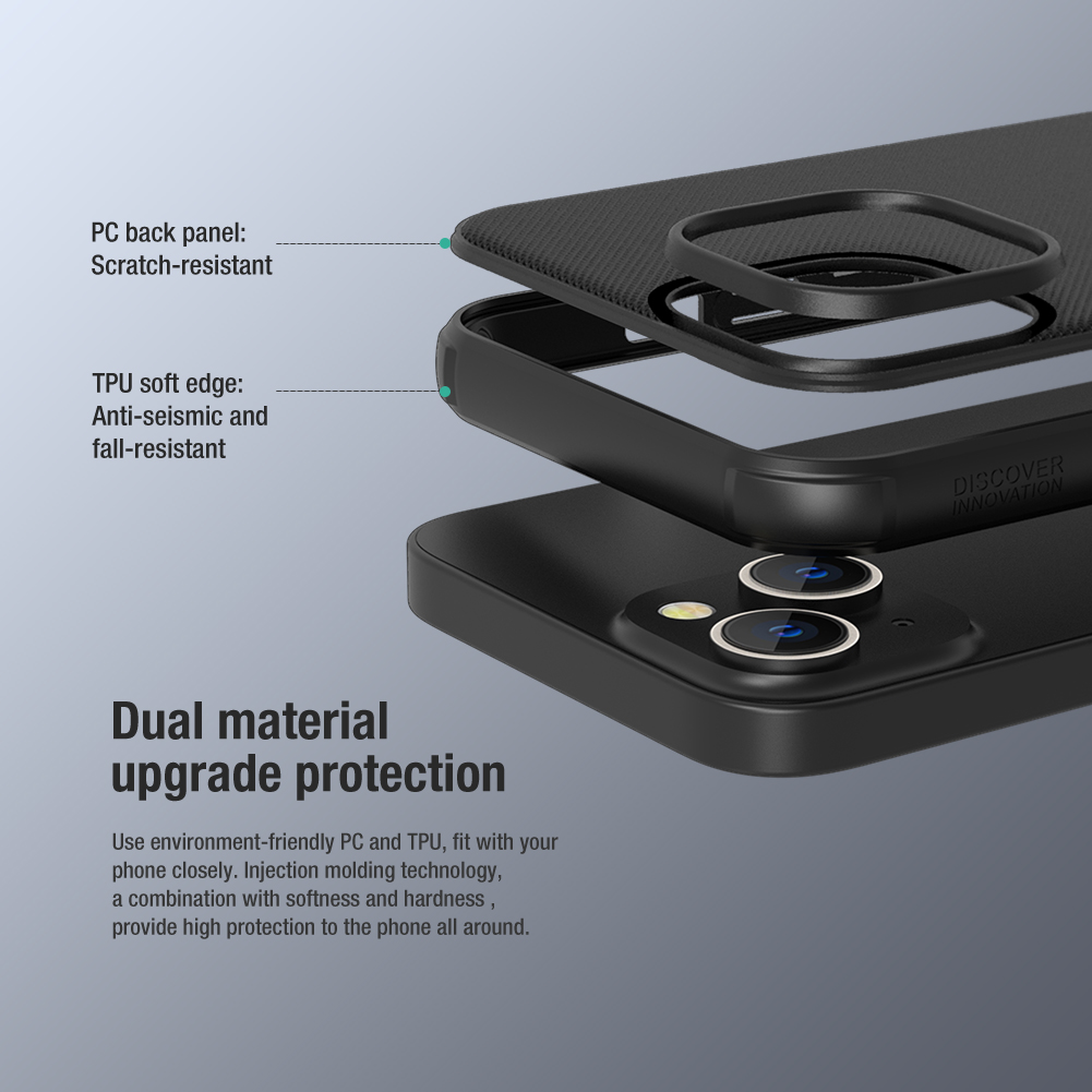 Apple iPhone 14 Plus Nillkin Super frosted shield pro magsafe strapabíró hátlap tok (Fekete) 1