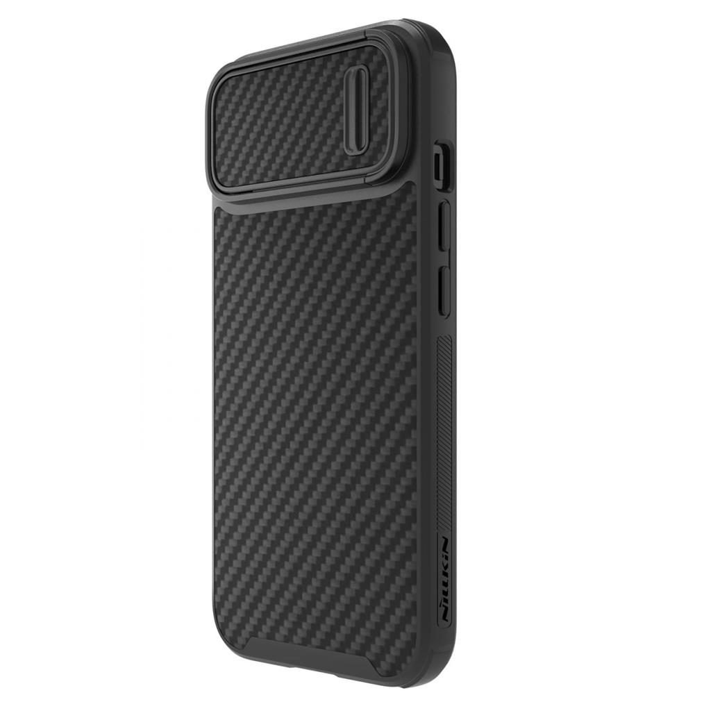 Apple iPhone 14 Plus Nillkin Synthetic S magsafe karbon mintás kemény hátlap tok (Fekete) 0