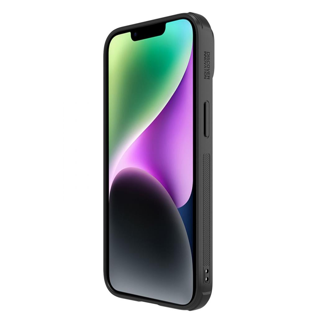 Apple iPhone 14 Plus Nillkin Synthetic S magsafe karbon mintás kemény hátlap tok (Fekete) 2