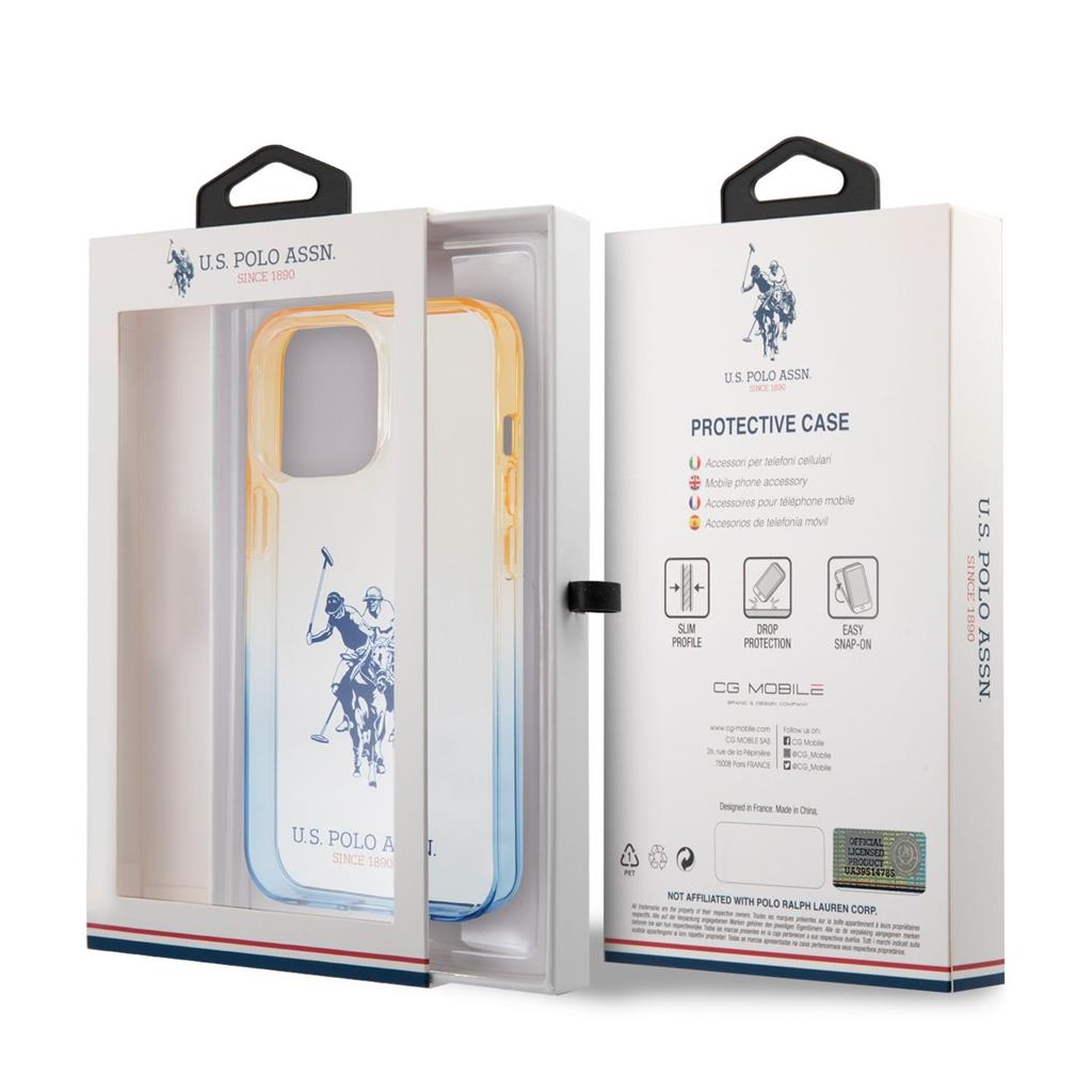 Apple iPhone 14 Pro U.S. Polo double horse bumper hátlap tok (Kék) - USHCP14LUGRBR 2