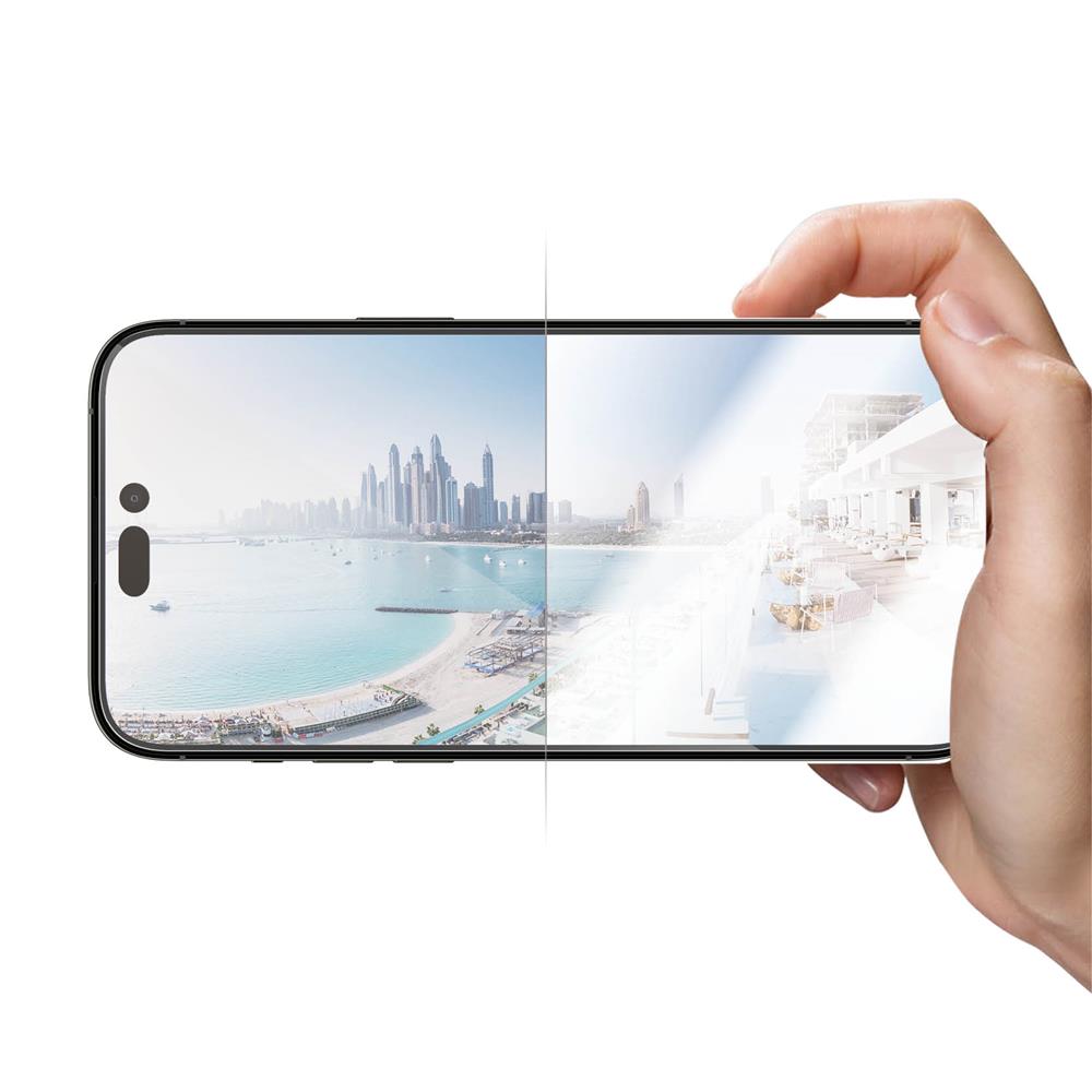 Apple iPhone 14 Pro Max PanzerGlass ultra wide fit tükröződésgátló prémium üvegfólia átlátszó 4