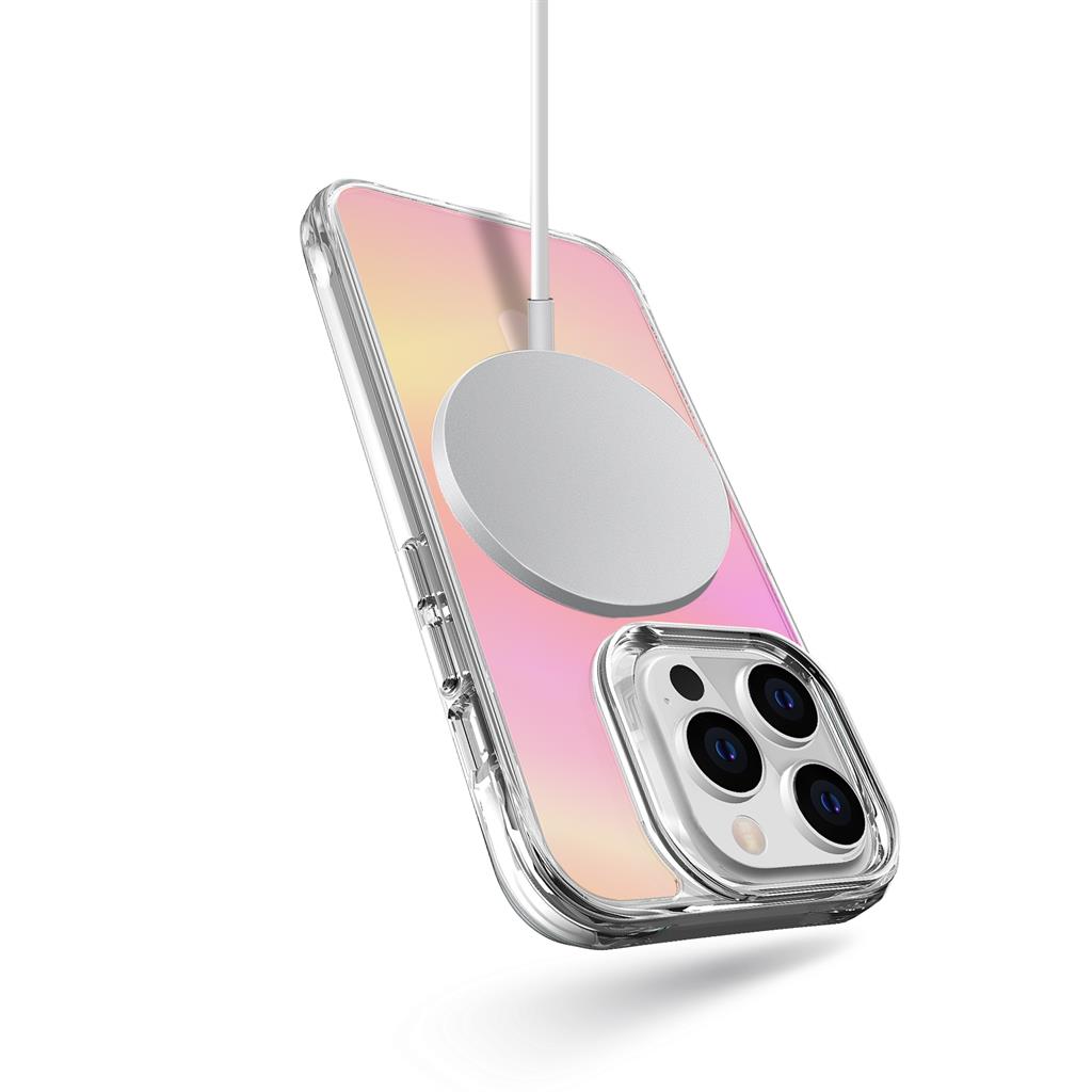 Apple iPhone 14 Pro Max TOKO Pure rainbow magsafe hátlap tok (Rózsaszín)