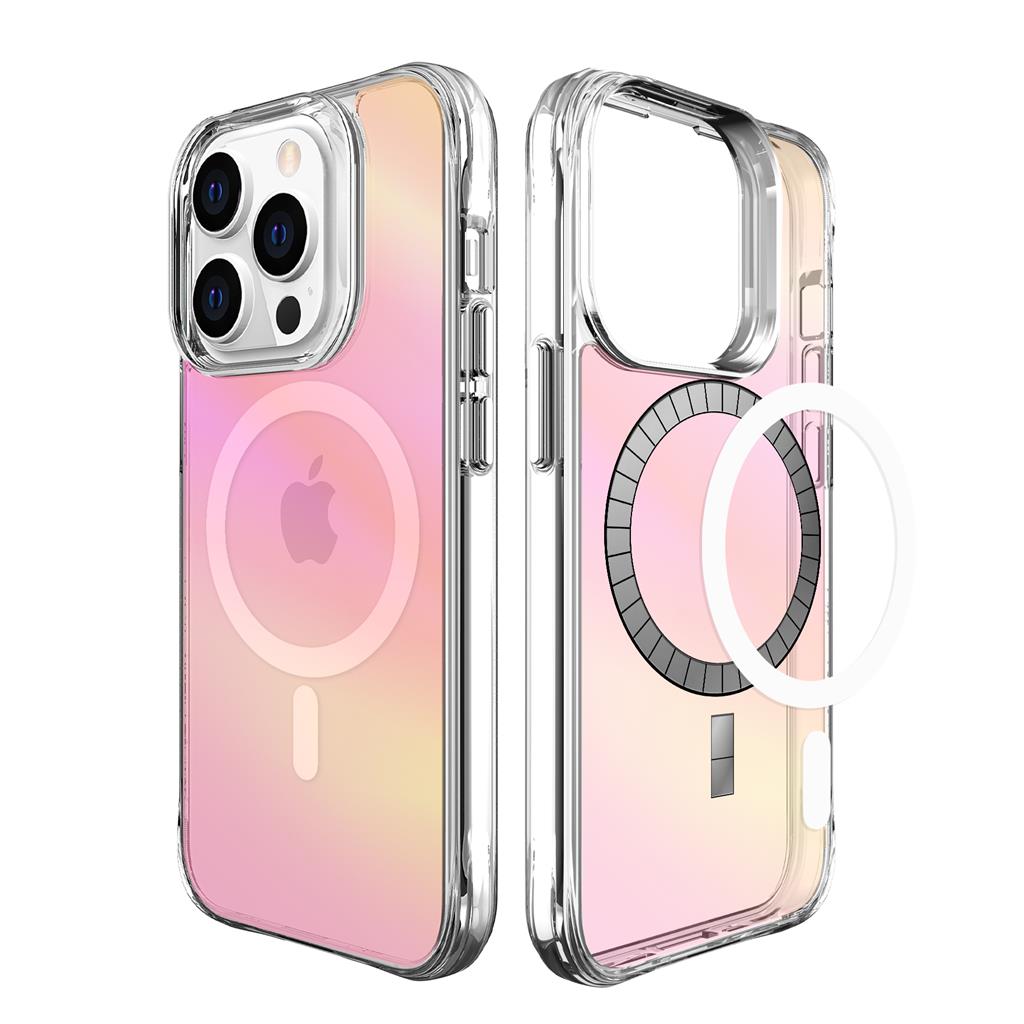Apple iPhone 14 Pro Max TOKO Pure rainbow magsafe hátlap tok (Rózsaszín)