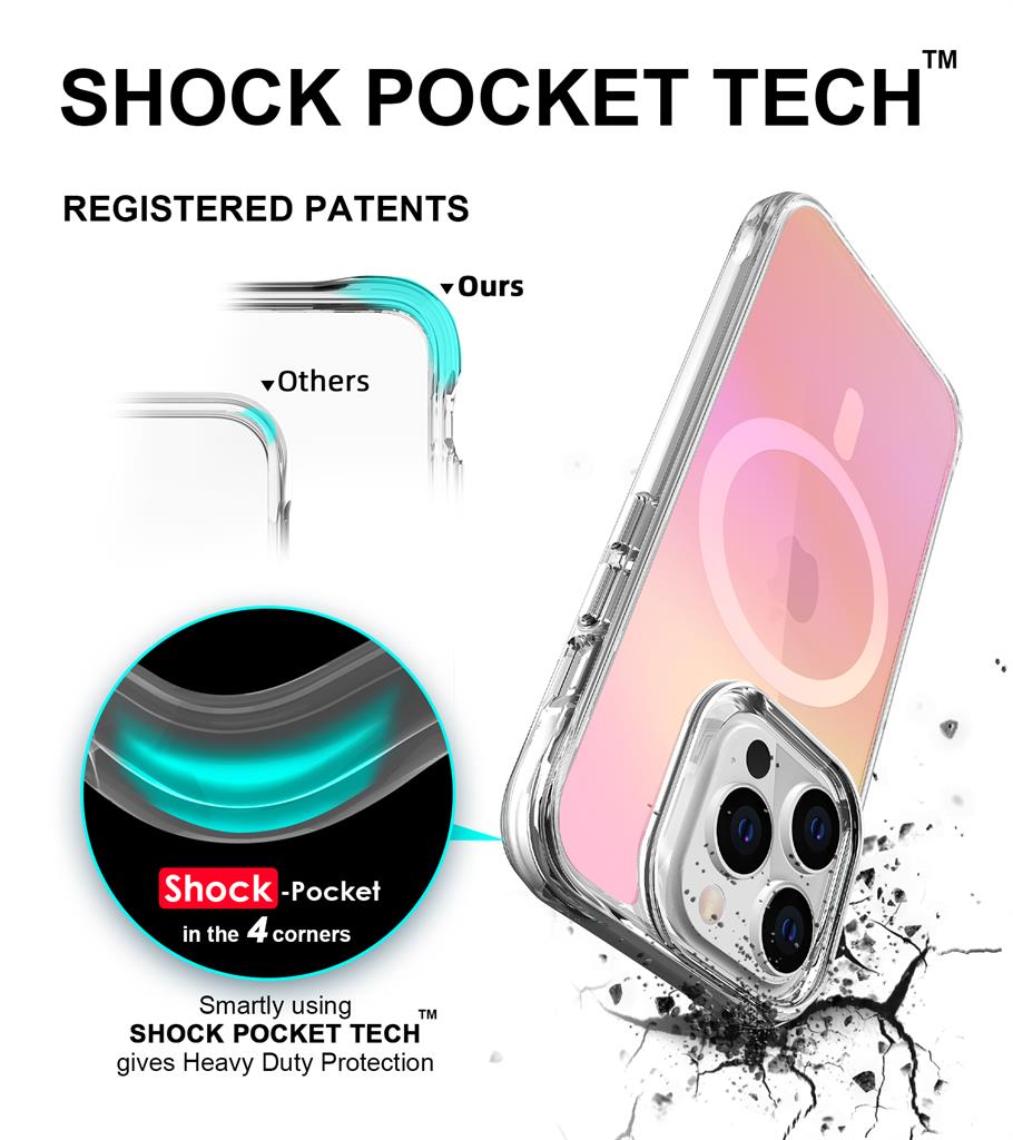 Apple iPhone 14 Pro Max TOKO Pure rainbow magsafe hátlap tok (Rózsaszín)