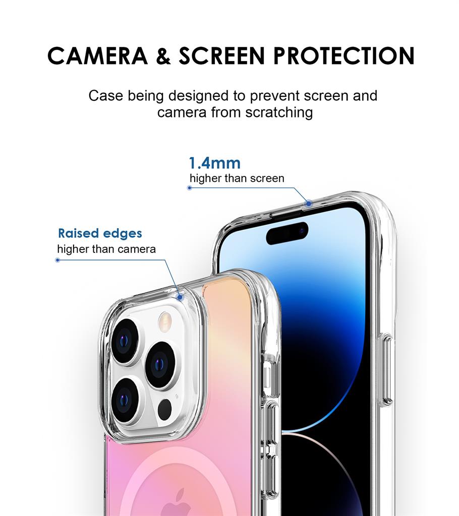 Apple iPhone 14 Pro Max TOKO Pure rainbow magsafe hátlap tok (Rózsaszín)